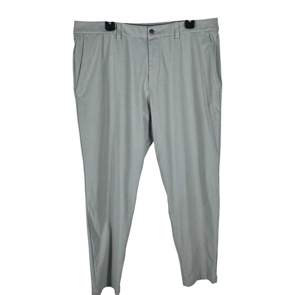 Lululemon Commission Slim Fit Warpstreme Pants Mens 38 Light Grey Golf LM5A04S